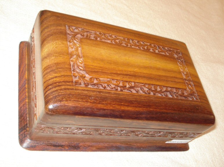Fair Trade Square big Secret Lock wooden trinket box Beautiful Jali wood carving 